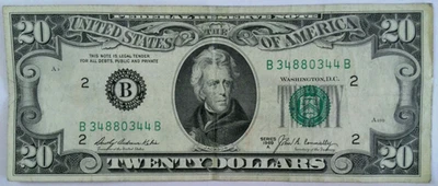 1969 A  $20 Federal Reserve Note  New York, New York B34880344B Fr-2068-B - Image 1 of 4