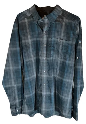 Camisa a cuadros Kuhl para hombre M perla a presión manga larga  Foto 1 de 4