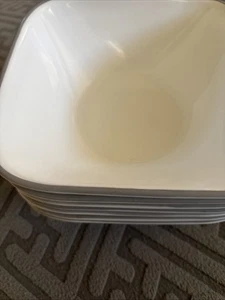 Corelle Square CEREAL/Soup Bowls Gray Rim 6 3/8” Lot Of 7 Made In USA - Picture 1 of 4