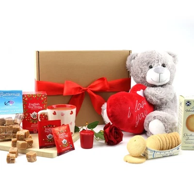 ILFD GROUP CESTO FESTA DELLA MAMMA CONFEZIONE REGALO INCLUDE CANDELA ORSO ROSA CARAMELLA SHORTBREAD