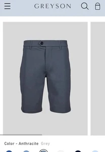 Greyson Golf Shorts Montauk Polyamide 32 x 10 Stingray Gray NWT MSRP $118 - Picture 1 of 3