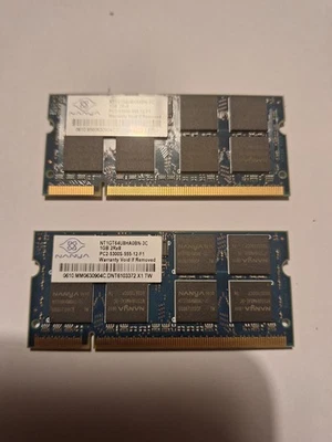 2x 1gb Nanya NT512T64UH8B0FN-3C 1gb, PC2-5300s , 555 , DDR2 RAM, - Image 1 of 2