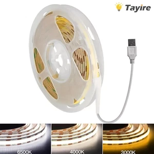 DC5V USB COB LED Strip Light Flexible TV Backlight Kitchen Room Tape Rope Lamp - Picture 1 of 4