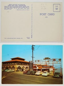 Cedar Point Ohio Boeckling Building Entrance Sign Cars Lake Erie 1950s Postcard - Picture 1 of 1