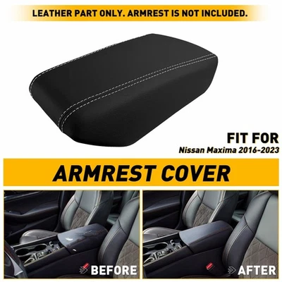 Cubierta de cuero para reposabrazos con tapa de consola central para Nissan Máxima 2016 2017 2018 19-23 Foto 1 de 4