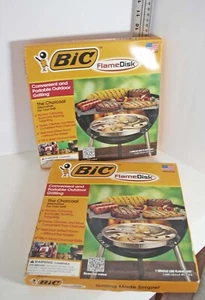 2 BIC Flame Disk Portable Charcoal Alternative Outdoor Grill - Picture 1 of 4