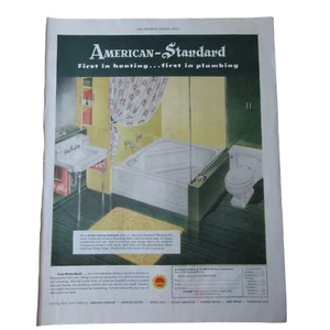1950 American Standard Bathroom Fixtures - Vintage Print Ad - Picture 1 of 3