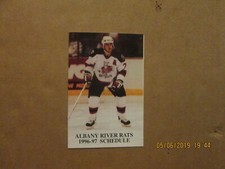 AHL Albany River Rats Vintage Circa 1996-97 Team Logo Hockey Pocket Schedule