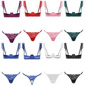 Women Sheer Mesh Lingerie Adult Ladies Floral Lace Lingerie Brassiere Trendy - Picture 1 of 63