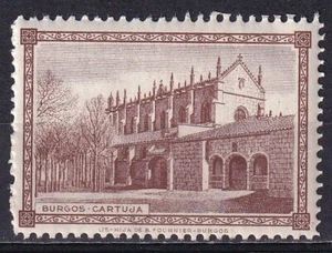 Spain poster stamp Burgos Charterhouse Cartuja brown architecture - Picture 1 of 1