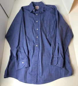 Brooks Brothers Size 15.5-2 Solid Dark Blue 1818 Cotton Men's Dress Shirt Long - Picture 1 of 5