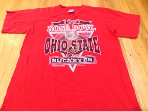 VINTAGE 90'S NCAA OHIO STATE 1997 FOOTBALL ROSE BOWL T-SHIRT SIZE L - Picture 1 of 4