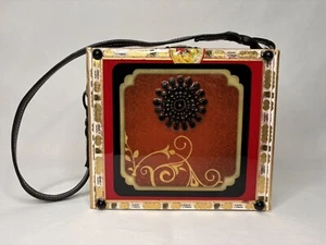 Orientalisch inspirierte rote & schwarze Zigarrenkiste Geldbörse - Bild 1 von 9