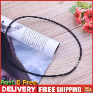 Corda cuoio gomma 16/18/24 pollici moda unisex collana corda 3 mm nero per regalo - Foto 1 di 8
