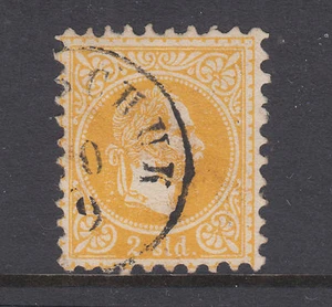 Bulgaria, Austrian Post Sc 2A11 used 1867 2sld yellow Franz Josef, APEX Cert. - Picture 1 of 3