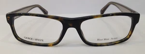 Giorgio Armani GA883 Dark Tortoise O87 Plastic Eyeglasses Rectangle RX 52-16-140 - Picture 1 of 3