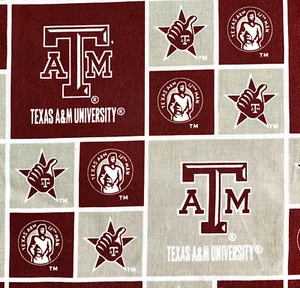 Texas Aggie A&M Gig’em 12 Man Cotton Quilting Fabric by the Yard - Picture 1 of 6