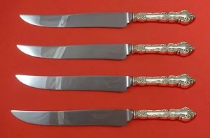 Meadow Rose by Wallace Sterling Silver Steak Knife Set 4pc Texas Sized Custom - Picture 1 of 1