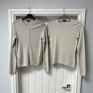 Cárdigan Harrods Jumper Para Mujer XS/S Beige 100% Cachemira Manga Larga 2 Piezas - Imagen 1 de 24