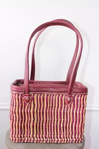 Moroccan Organic Water Reed Basket with long leader Handles & zippered top - Picture 1 of 5
