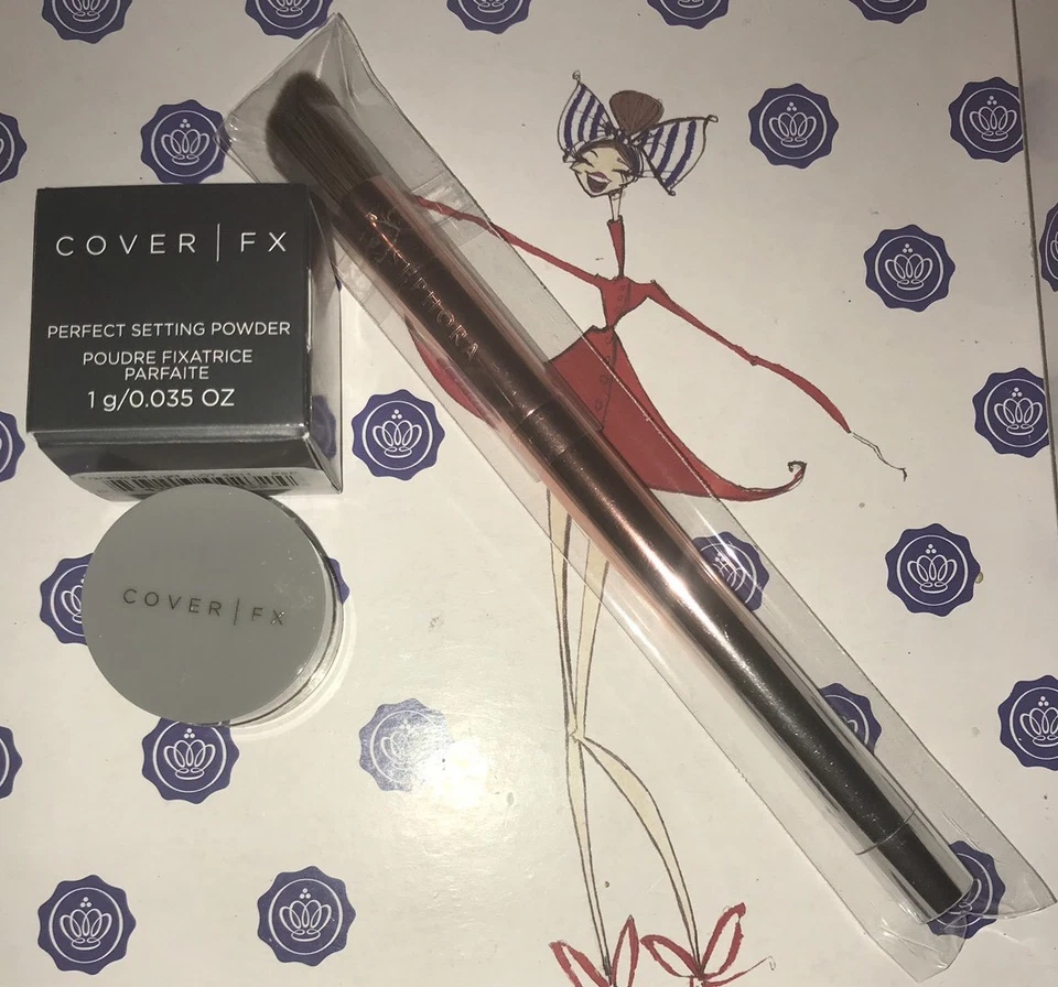 Cover FX Perfect Setting Powder Translucent Light & Sephora Concealer Brush - Image 1 of 4