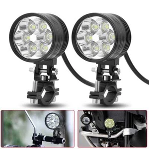 2X Motorcycle LED Headlight White Spot Light Fog Lamp Driving Hi/Lo Beam ATV UTV - Imagen 1 de 8