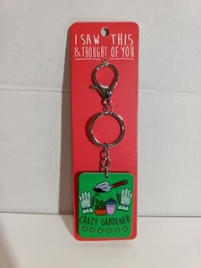 Crazy Gardener Keyring Birthday Gift BN Garden Plant Gardening Present - Foto 1 di 4