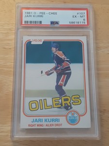 1981-82 O-Pee-Chee OPC Jari Kurri RC #107 PSA 6