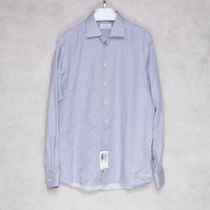 Camisa Eton Ajuste Contemporáneo Micro Geométrica Azul Claro Talla 17.5 (Nueva con Defecto) - Imagen 1 de 8