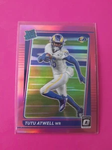 2021 Panini Donruss Optic Tutu Atwell RC #P-272 Pink Prizm Rated Rookie Rams - Bild 1 von 2