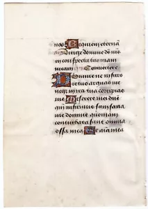 Leaf ca. 1485 from a Book of Hours - Illuminated Manuscript - Vellum (II) - Picture 1 of 2