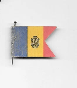 De colección Gran Bretaña Primera Guerra Mundial Fondo de Caridad Recaudación BANDERA DE ANDORRA banderín puntas papel - Imagen 1 de 2