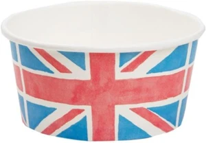 Royal Union Jack Flag Disposable Ice Cream Cups-Recyclable Paper Tableware for t - Picture 1 of 2