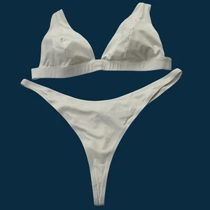 SKIMS Swim Plunge Bikini Top + Thong Bottom Marble 4X - Picture 1 of 15