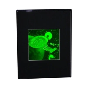 Star Trek USS Enterprise Next Generation Hologram Picture DESK STAND Collectible - Picture 1 of 7