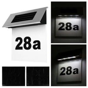 Numbers 0-9 LED Door Sign Silver Solar Powered 4 LED For home hotel Hot Sale New - Picture 1 of 6