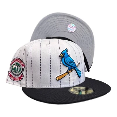 New Era St. Louis Cardinals Retro Pinstripe 59FIFTY Fitted Hat Cap White 7 3/4 - Image 1 of 4