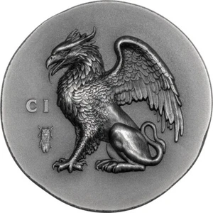 GRYPHON Numismatic Icons 1 Oz Silver Coin $5 Cook Islands 2024 - Picture 1 of 5