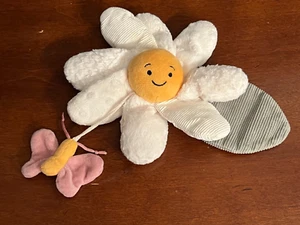 Jelly Cat Baby Fleury Daisy Activity Toy Happy Butterfly Rattle Plush Rare - Picture 1 of 8