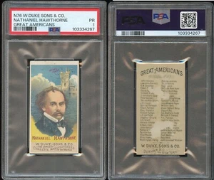 1888 N76 W. Duke Sons & Co Great Americans Nathaniel Hawthorne ~~ PSA 1 ~~ sharp - Picture 1 of 1