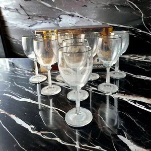 Vintage Luminarc Durand 8 Weingläser 18K Richfield Goldrand 7" T 10,5 floz Neu im Karton - Bild 1 von 15