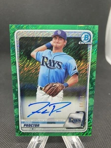FORD PROCTOR 2020 BOWMAN CHROME GREEN SHIMMER AUTO AUTOGRAPH /99 TAMPA BAY H37 - Picture 1 of 2