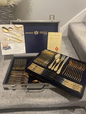 SBS Bestecke Solingen 70 STCK. 23/24 vergoldetes Besteck + Etui - Bild 1 von 4