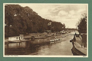 C1920 PC OXFORD - THE EIGHTS, VIEWING BARGES - ROWING - RIVER ISIS - Picture 1 of 2