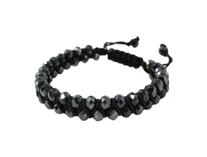 Shamballah 2 Row Faceted Cut Crystal Bead Macrame Bracelet. Trendy Fashion Accs. - Imagen 1 de 7