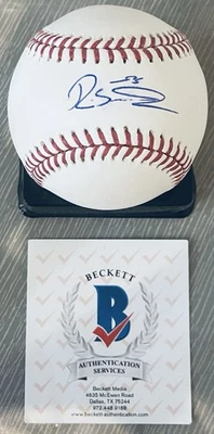 RANGER SUAREZ W/#55 LICENSED BECKETT AUTHENTICATED SIGNED NEW MANFRED BASEBALL - Image 1 of 3