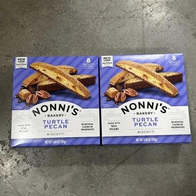2x Nonni's Bakery TURTLE PECAN Biscotti Nonnis horneado con nueces reales caja de 6,88 oz Foto 1 de 4