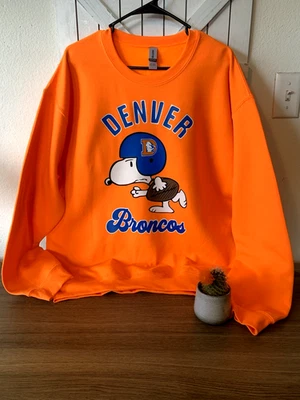 Denver Broncos Vintage Orange Crush Snoopy Sweatshirt Size: S-3XL - Image 1 of 4