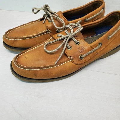 Sperry Top Sider Mens 8.5M Brown Leather Boat Shoes - Image 1 of 4