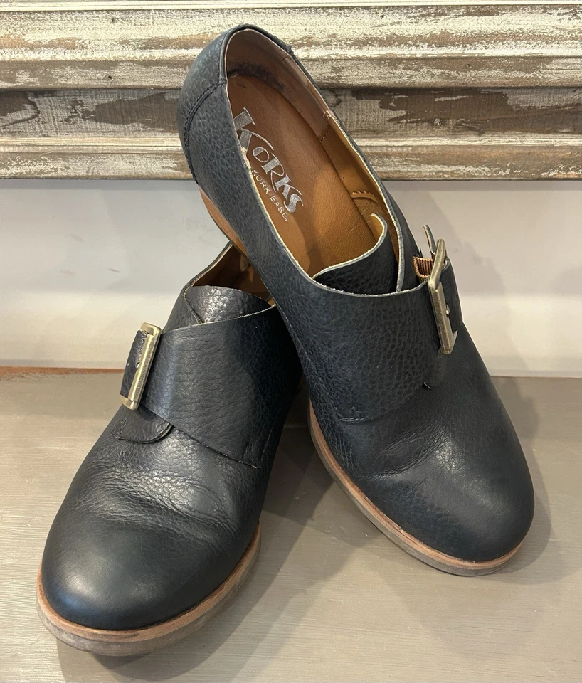 Botines de cuero negros con hebilla grande Korks by Kork-Ease 9M Nanda para mujer Foto 1 de 4